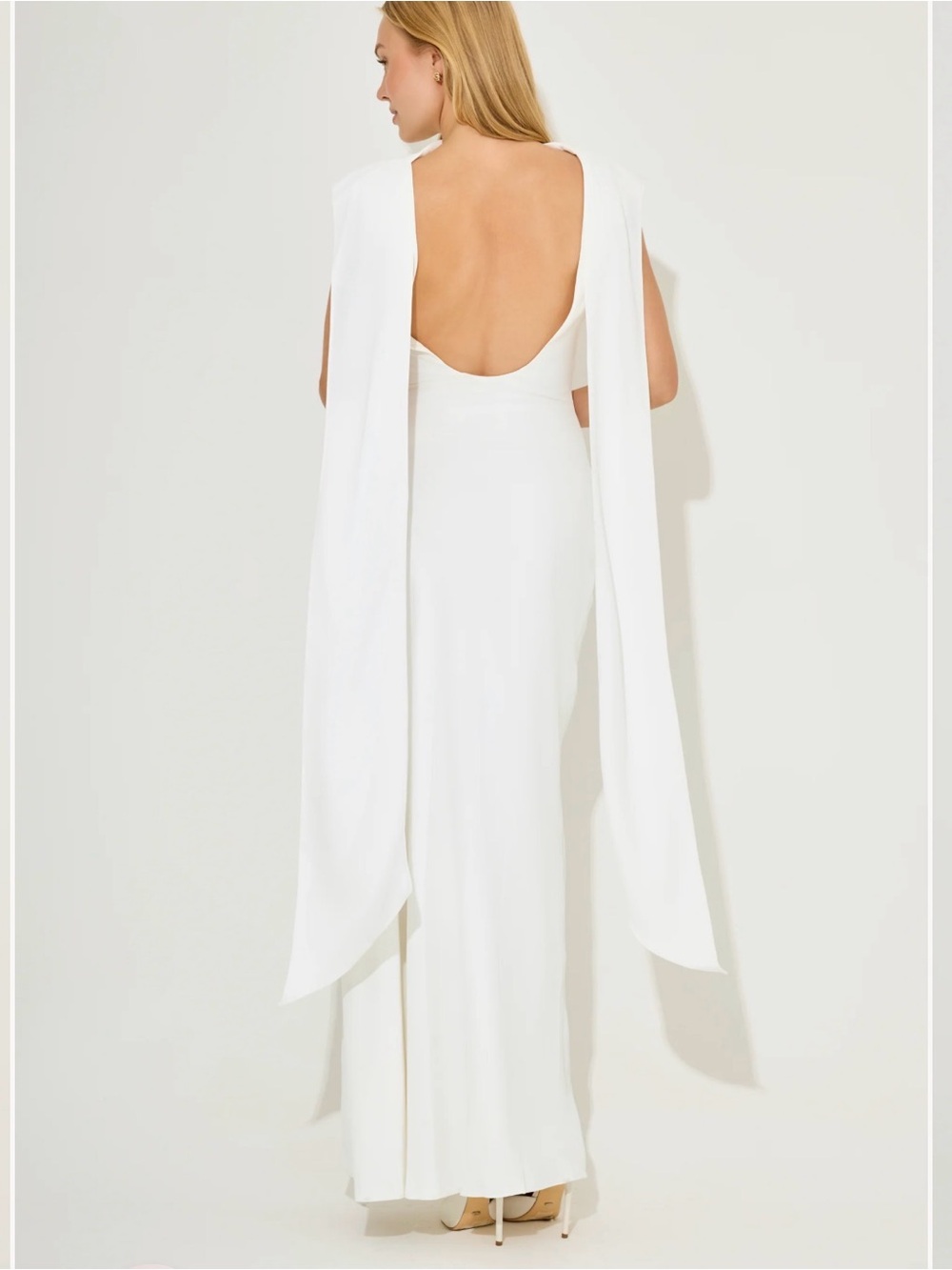 Odd Muse Drape Maxi Dress White with Draped Cape - NWT, still in packaging